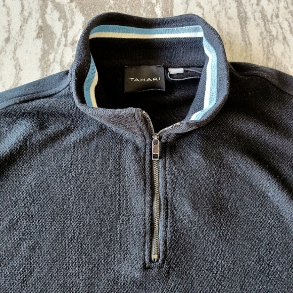 Tahari Men's Viscose Blend 1/4 Zip Sweater New Size Medium - Picture 1 of 2